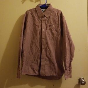 Maroon & white dress shirt